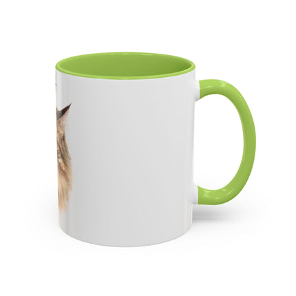 Cat Portrait Accent Coffee Mug – Personalized “Micky” Cat Face Coffee Cup (11/15oz)