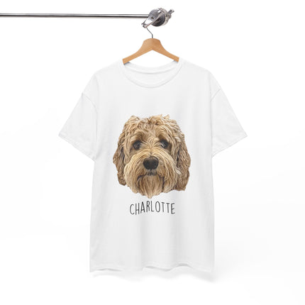 Personalized Dog Portrait T-Shirt — "Charlotte" Labradoodle Tee
