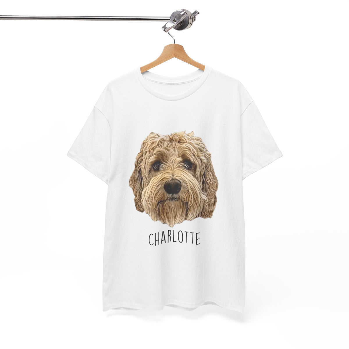Personalized Dog Portrait T-Shirt — "Charlotte" Labradoodle Tee