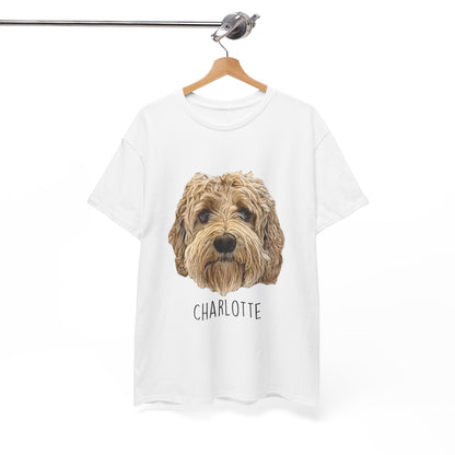 Personalized Dog Portrait T-Shirt — "Charlotte" Labradoodle Tee
