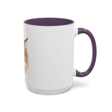 Cat Portrait Accent Coffee Mug – Personalized “Micky” Cat Face Coffee Cup (11/15oz)