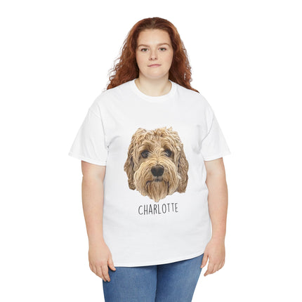 Personalized Dog Portrait T-Shirt — "Charlotte" Labradoodle Tee