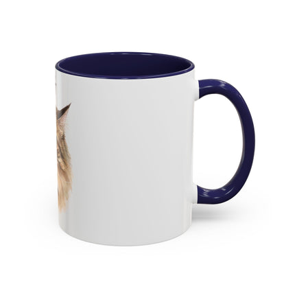 Cat Portrait Accent Coffee Mug – Personalized “Micky” Cat Face Coffee Cup (11/15oz)