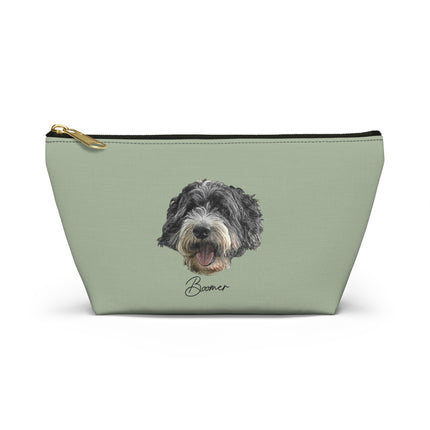 Dog Face Accessory Pouch — Cute Sheepdog Cosmetic Bag