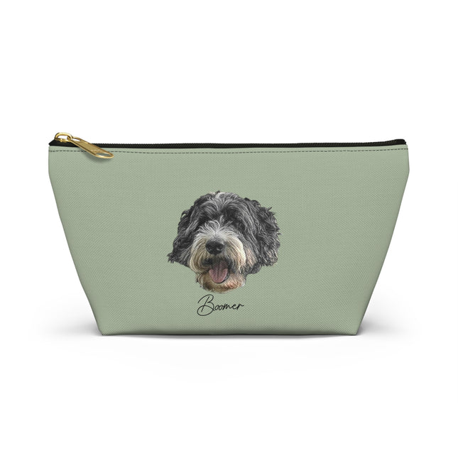 Dog Face Accessory Pouch — Cute Sheepdog Cosmetic Bag