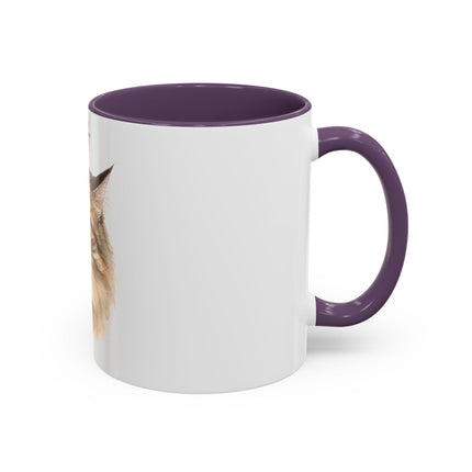 Cat Portrait Accent Coffee Mug – Personalized “Micky” Cat Face Coffee Cup (11/15oz)