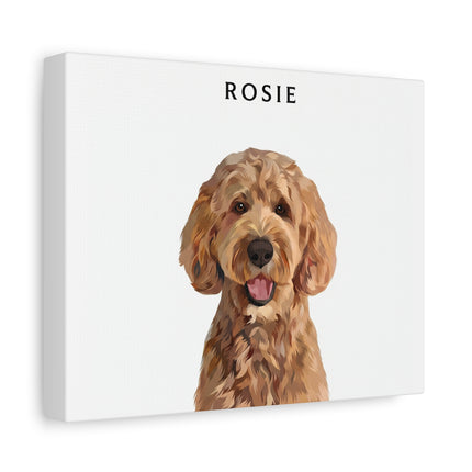 Personalized Dog Portrait Canvas - Custom Pet Name Wall Art