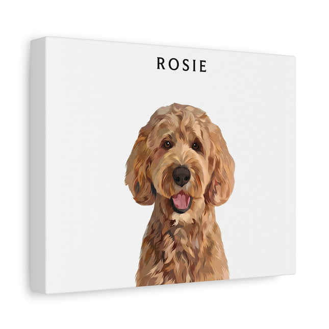 Personalized Dog Portrait Canvas - Custom Pet Name Wall Art