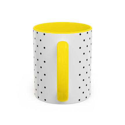 Personalized Dog Photo Polka Dot Accent Coffee Mug (11/15oz) — Custom Name "Sopy"