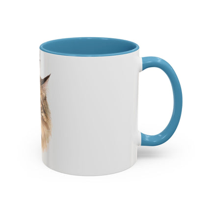Cat Portrait Accent Coffee Mug – Personalized “Micky” Cat Face Coffee Cup (11/15oz)