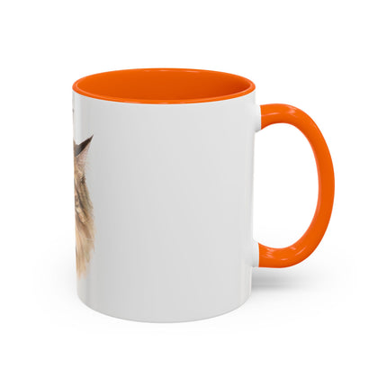Cat Portrait Accent Coffee Mug – Personalized “Micky” Cat Face Coffee Cup (11/15oz)