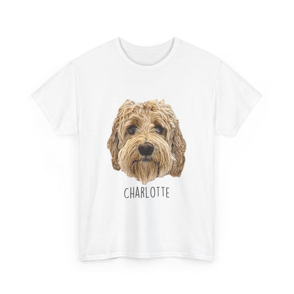 Personalized Dog Portrait T-Shirt — "Charlotte" Labradoodle Tee