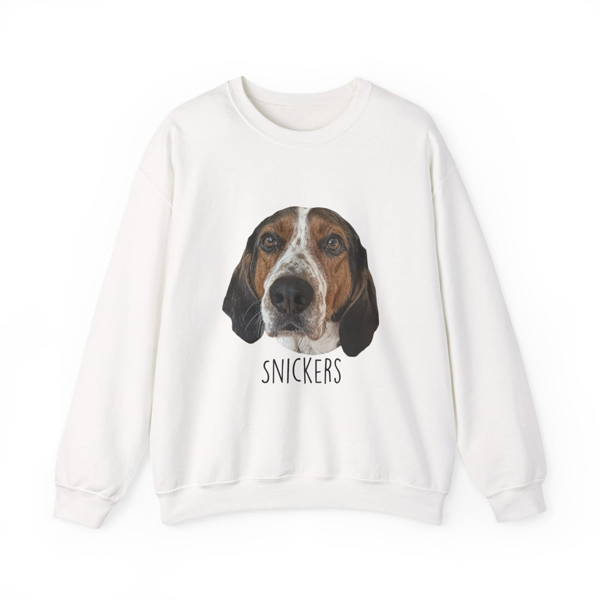 Dog Portrait Sweatshirt — Personalized "Snickers" Hound Face Crewneck