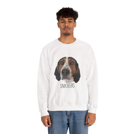 Dog Portrait Sweatshirt — Personalized "Snickers" Hound Face Crewneck