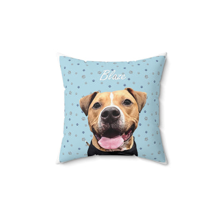 Personalized Pet Photo Pillow — Custom Dog Name Decorative Throw Pillow