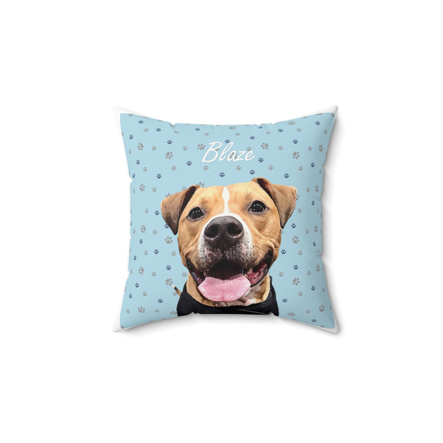 Personalized Pet Photo Pillow — Custom Dog Name Decorative Throw Pillow