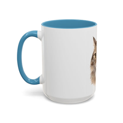 Cat Portrait Accent Coffee Mug – Personalized “Micky” Cat Face Coffee Cup (11/15oz)