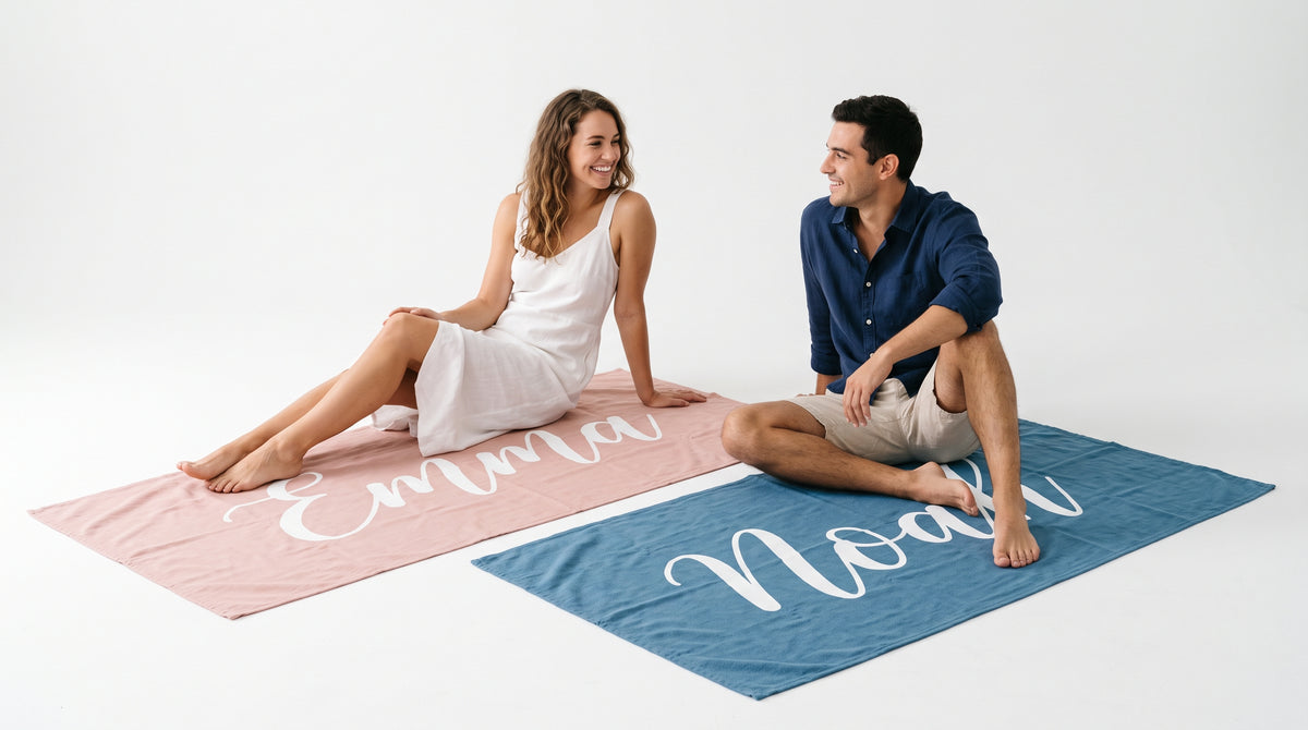 Mr and Mrs Beach Personalized Beach Towels