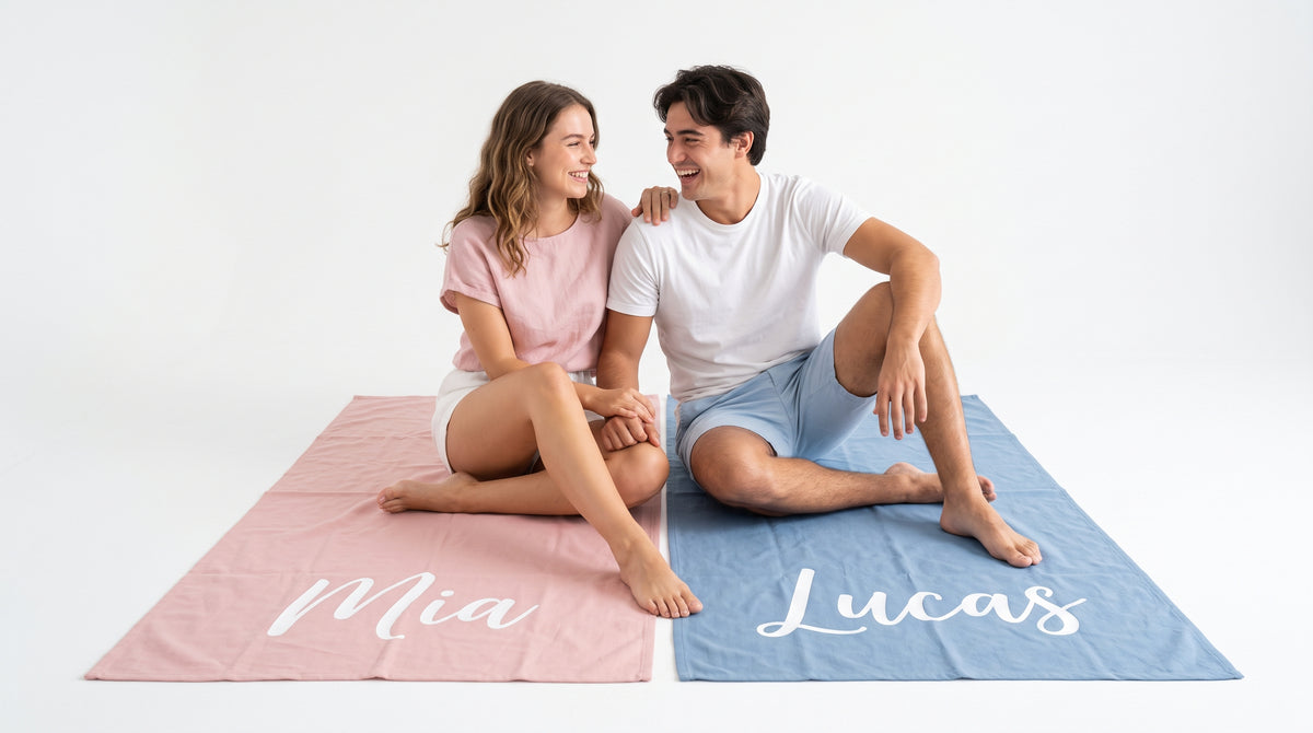 Mr and Mrs Beach Personalized Beach Towels