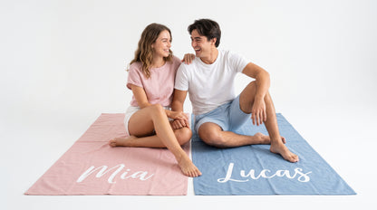 Mr and Mrs Beach Personalized Beach Towels