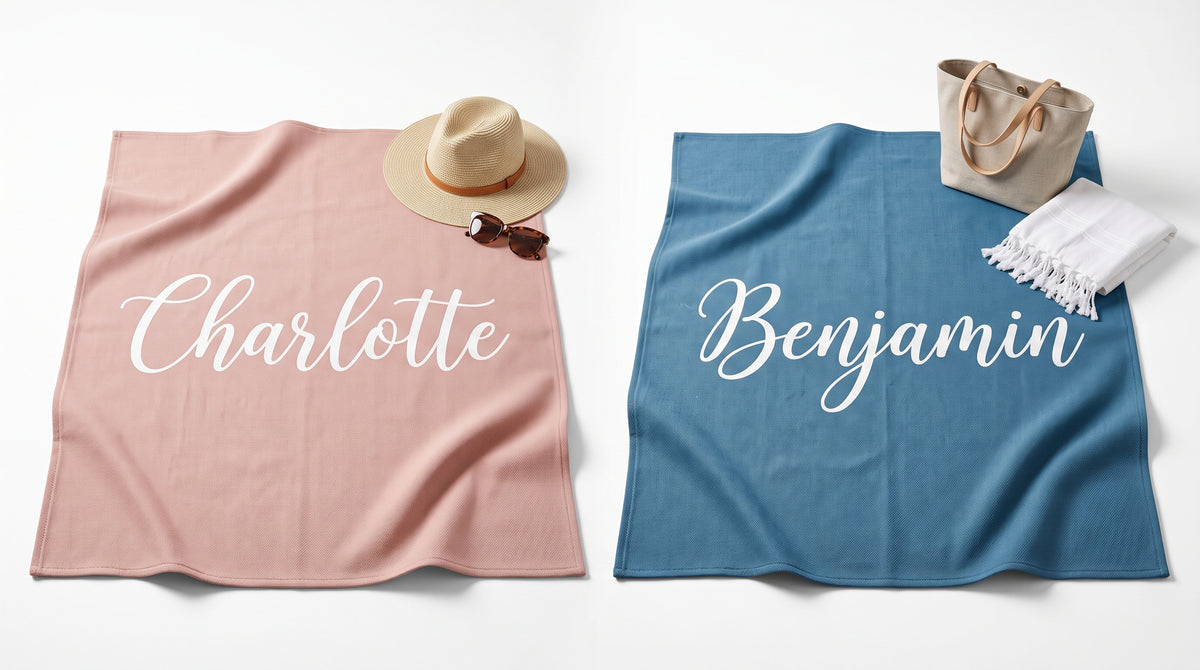 Mr and Mrs Beach Personalized Beach Towels
