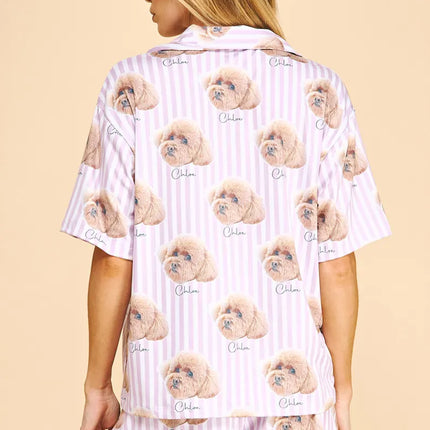 Custom Pet Portrait Pajama Set (Top & Bottom) Using Pet Photo - CustomCooper