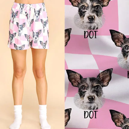 Custom Pet Portrait Pajama Shorts Using Pet Photo - CustomCooper