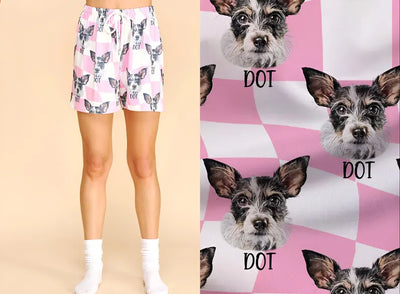 Custom Pet Portrait Pajama Shorts Using Pet Photo - CustomCooper