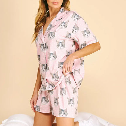 Custom Pet Portrait Pajama Set (Top & Bottom) Using Pet Photo - CustomCooper