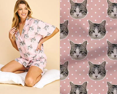 Custom Pet Portrait Pajama Set (Top & Bottom) Using Pet Photo - CustomCooper