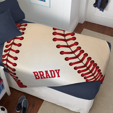 Personalized Sports Plush Minky Blanket: Baby Name Blanket