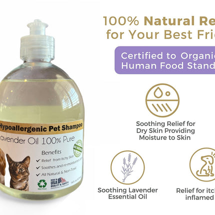 Organic Lavender Dog Shampoo: Hypoallergenic Aloe Essential Oil