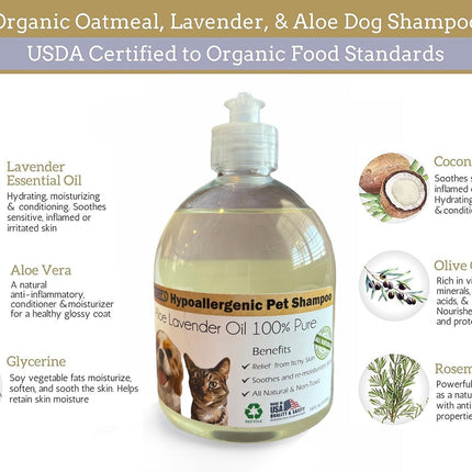Organic Lavender Dog Shampoo: Hypoallergenic Aloe Essential Oil
