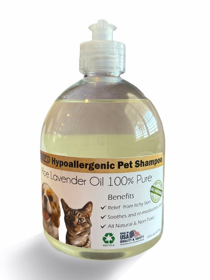 Organic Lavender Dog Shampoo with Aloe Essential Oil - All Natural Hypoallergenic, Moisturize Dry, Itchy Sensitive Skin - Made in USA