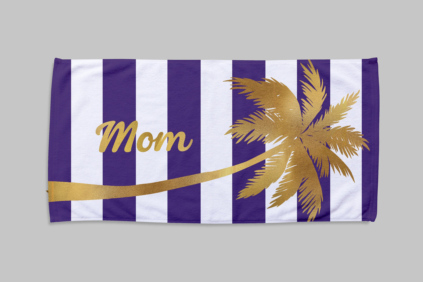 Gold Palm Tree Personalized Beach Towel Personalized Name Bath Towel Custom Pool Towel Beach Towel With Name Outside Birthday Vacation Gift