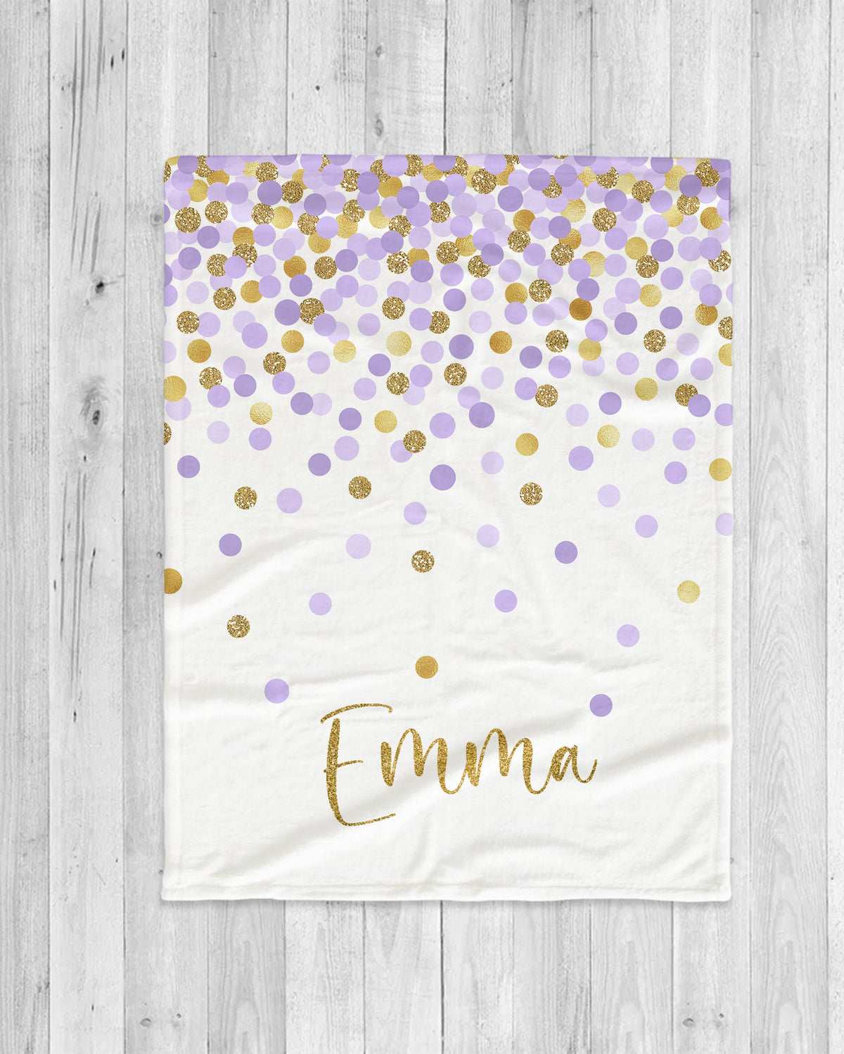 Personalized Minky Blanket: Sparkling Multi-Dot Design, Custom Name Gift