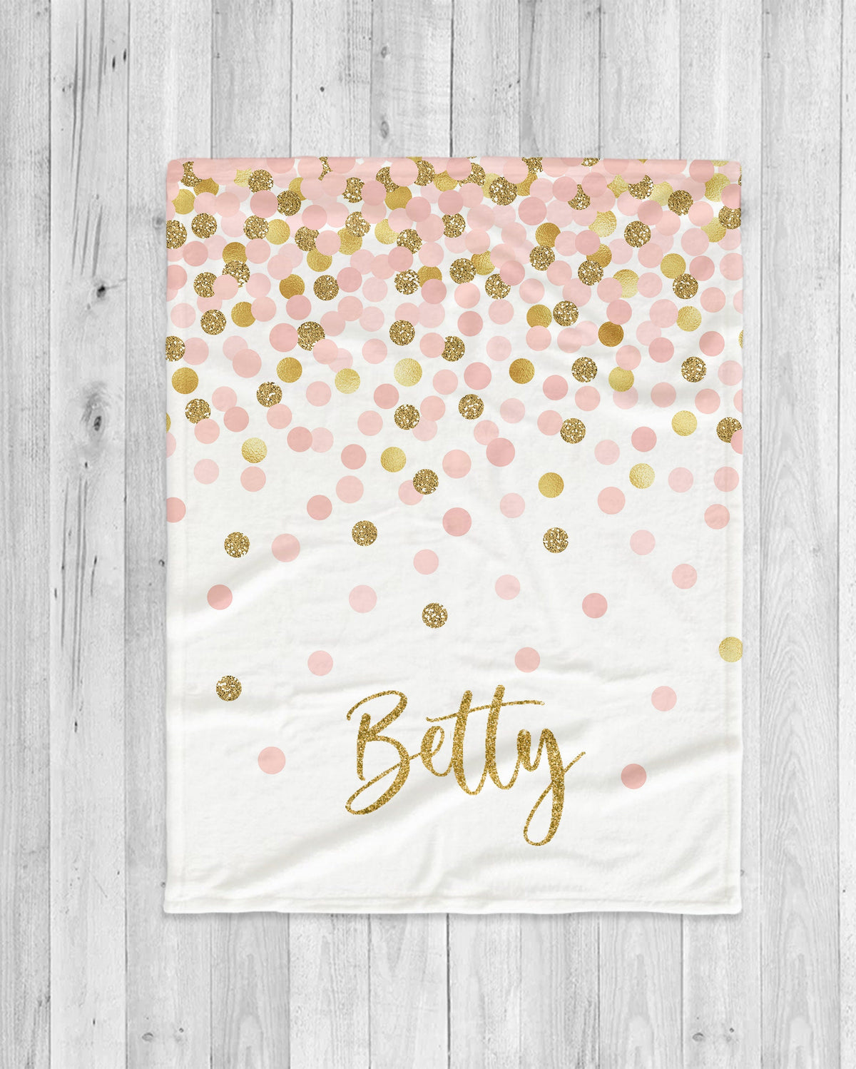 Personalized Minky Blanket: Sparkling Multi-Dot Design, Custom Name Gift
