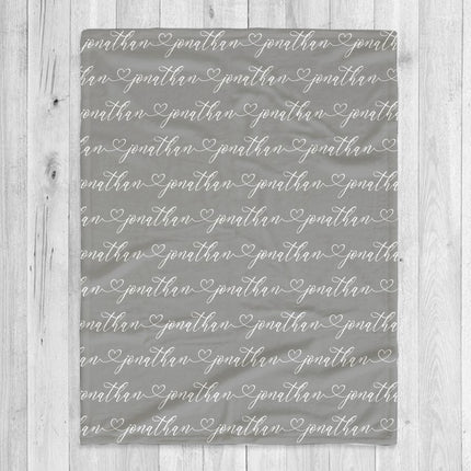 Script Style Couple Personalized Blanket, Custom Anniversary Gift