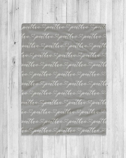 Script Style Couple Personalized Blanket, Custom Anniversary Gift