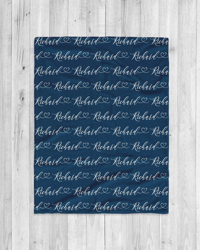 Script Style Couple Personalized blanket with Name, Custom blanket gift,  Valentine, Birthday Anniversary Gift - CustomCooper