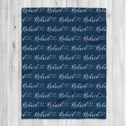 Script Style Couple Personalized Blanket, Custom Anniversary Gift