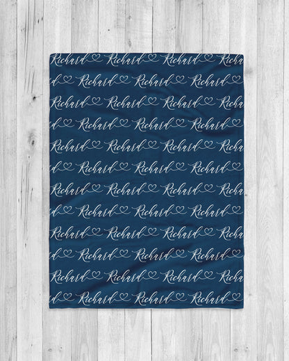 Script Style Couple Personalized Blanket, Custom Anniversary Gift