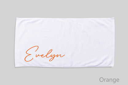 Scripty Signature Style Personalized Beach Towel Personalized Name Pool Towel Beach Towel With Name Outside Birthday Vacation Gift