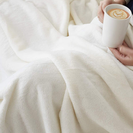 White Plush Fleece Blanket: Sublimation Minky Blanket - 3 Sizes