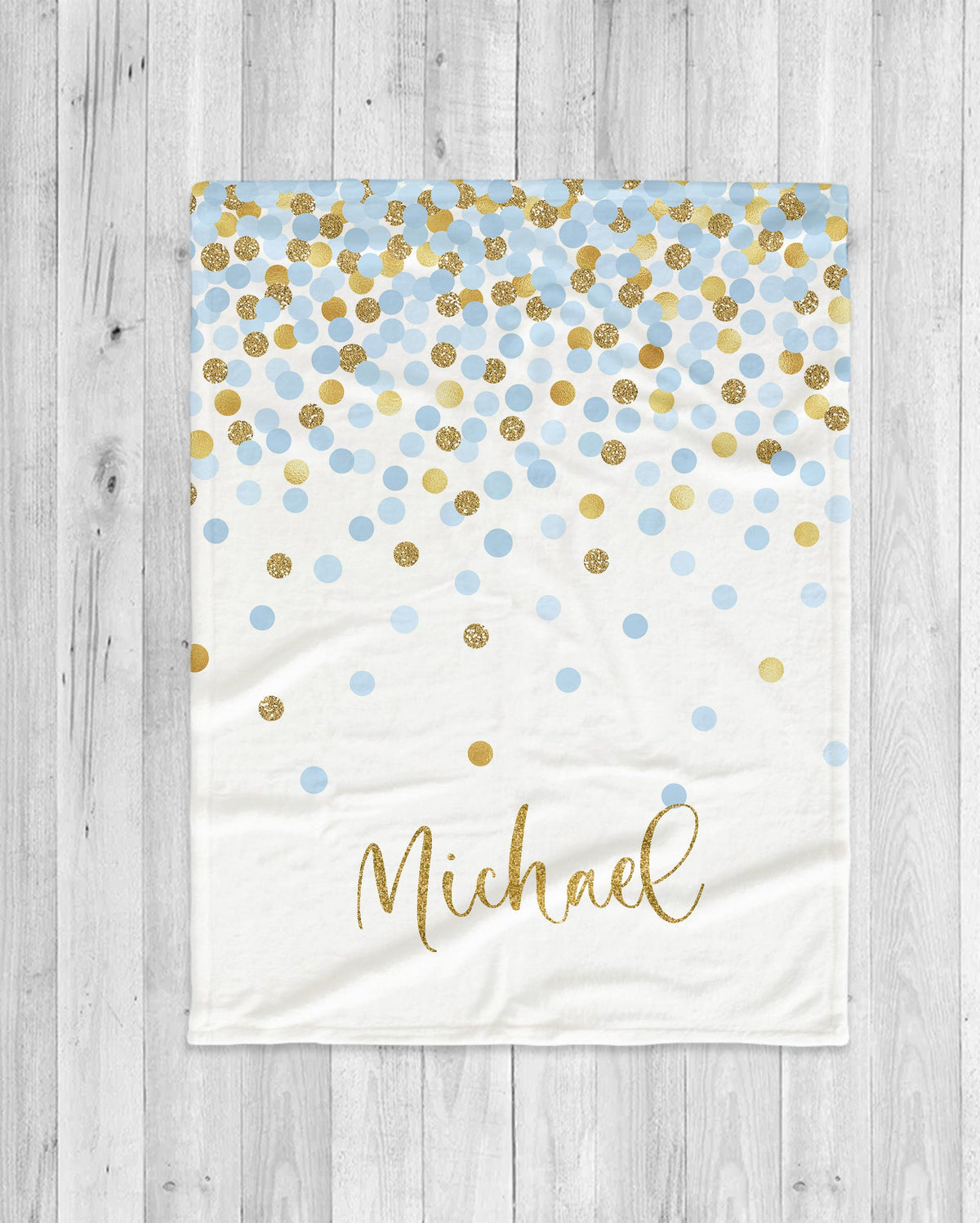 Personalized Minky Blanket: Sparkling Multi-Dot Design, Custom Name Gift