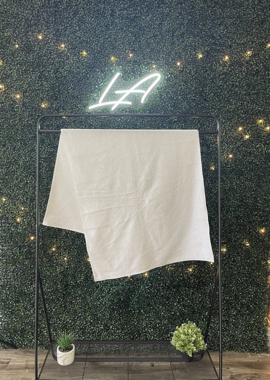 Sublimation Blank Beach Towel, 100% Cotton Front, Poly Back, 30x60 inch