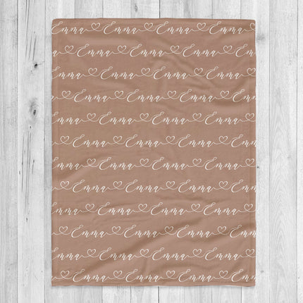 Script Style Couple Personalized Blanket, Custom Anniversary Gift