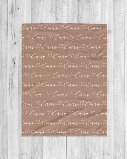 Script Style Couple Personalized Blanket, Custom Anniversary Gift