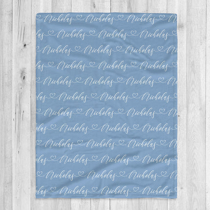 Script Style Couple Personalized Blanket, Custom Anniversary Gift