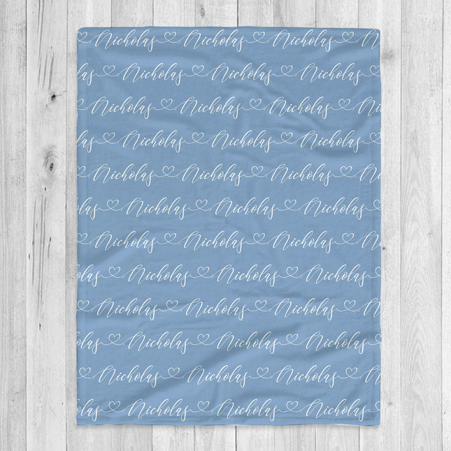 Script Style Couple Personalized Blanket, Custom Anniversary Gift
